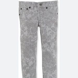 Girls Ralph Lauren Grey Lace print Skinny Jeans Size 14